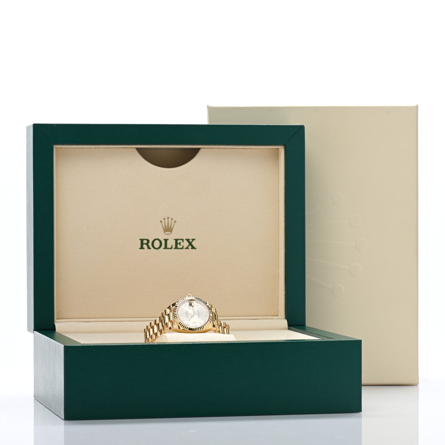 18K Yellow Gold Diamond 28mm Datejust President Watch Champagne 279178