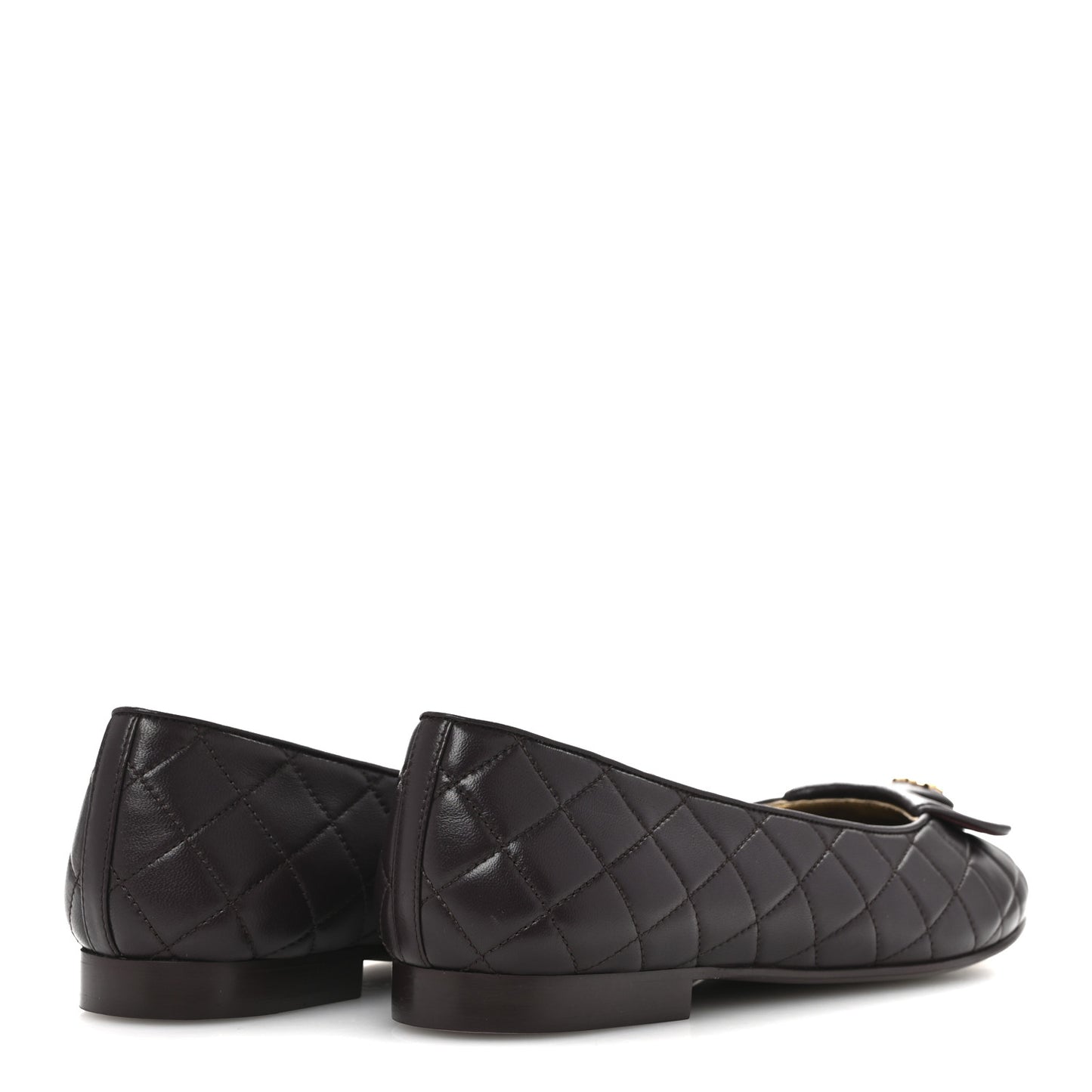 Lambskin Quilted CC Ballerina Flats 40 Dark Purple