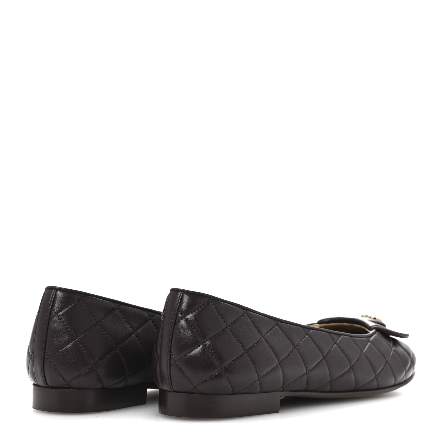 Chanel Lambskin Quilted CC Ballerina Flats 40 Dark Purple 5 of 12