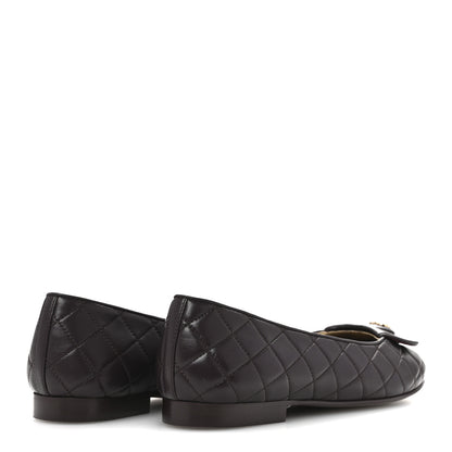 Chanel Lambskin Quilted CC Ballerina Flats 40 Dark Purple 5 of 12