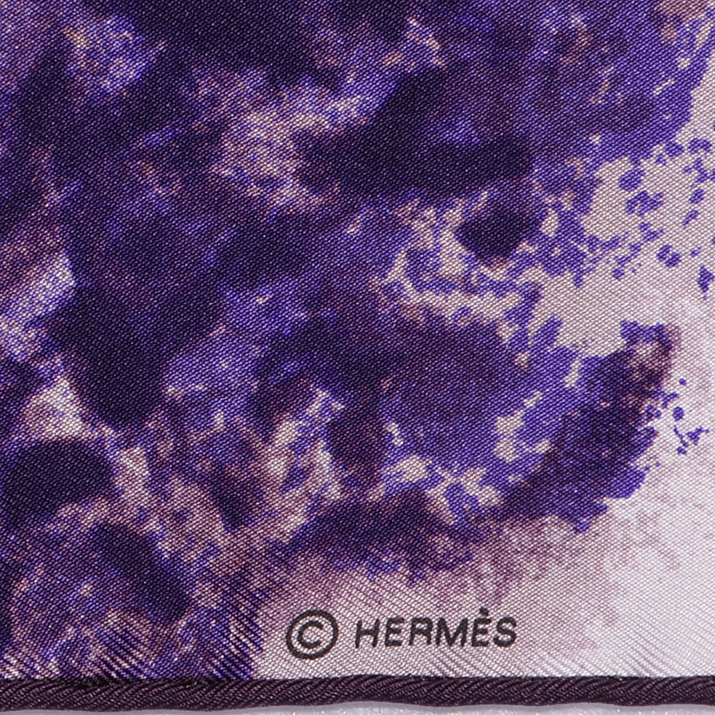 Silk Tigre du Bengale Scarf 90 Violet Gris Noir