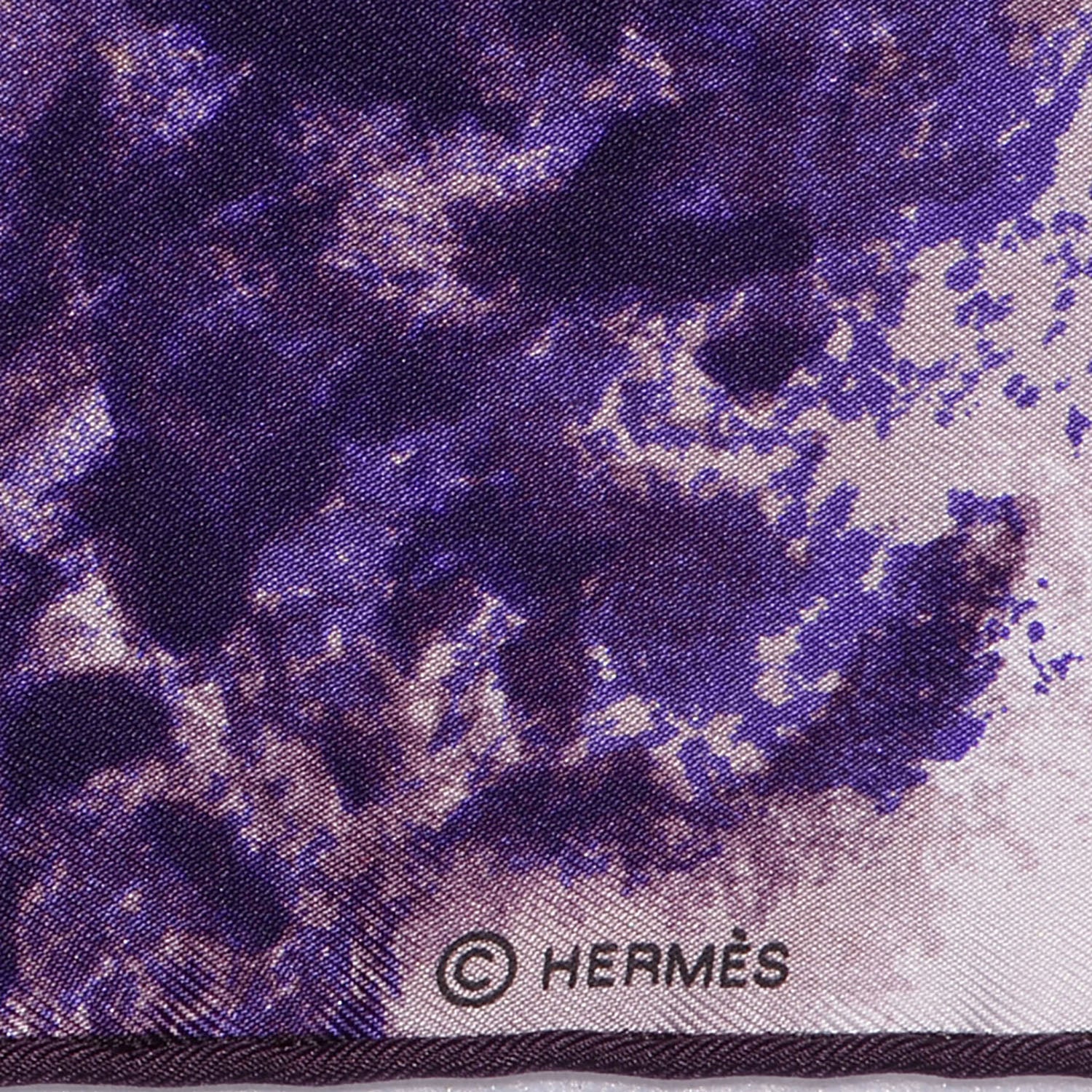 Hermes Silk Tigre du Bengale Scarf 90 Violet Gris Noir 5 of 6