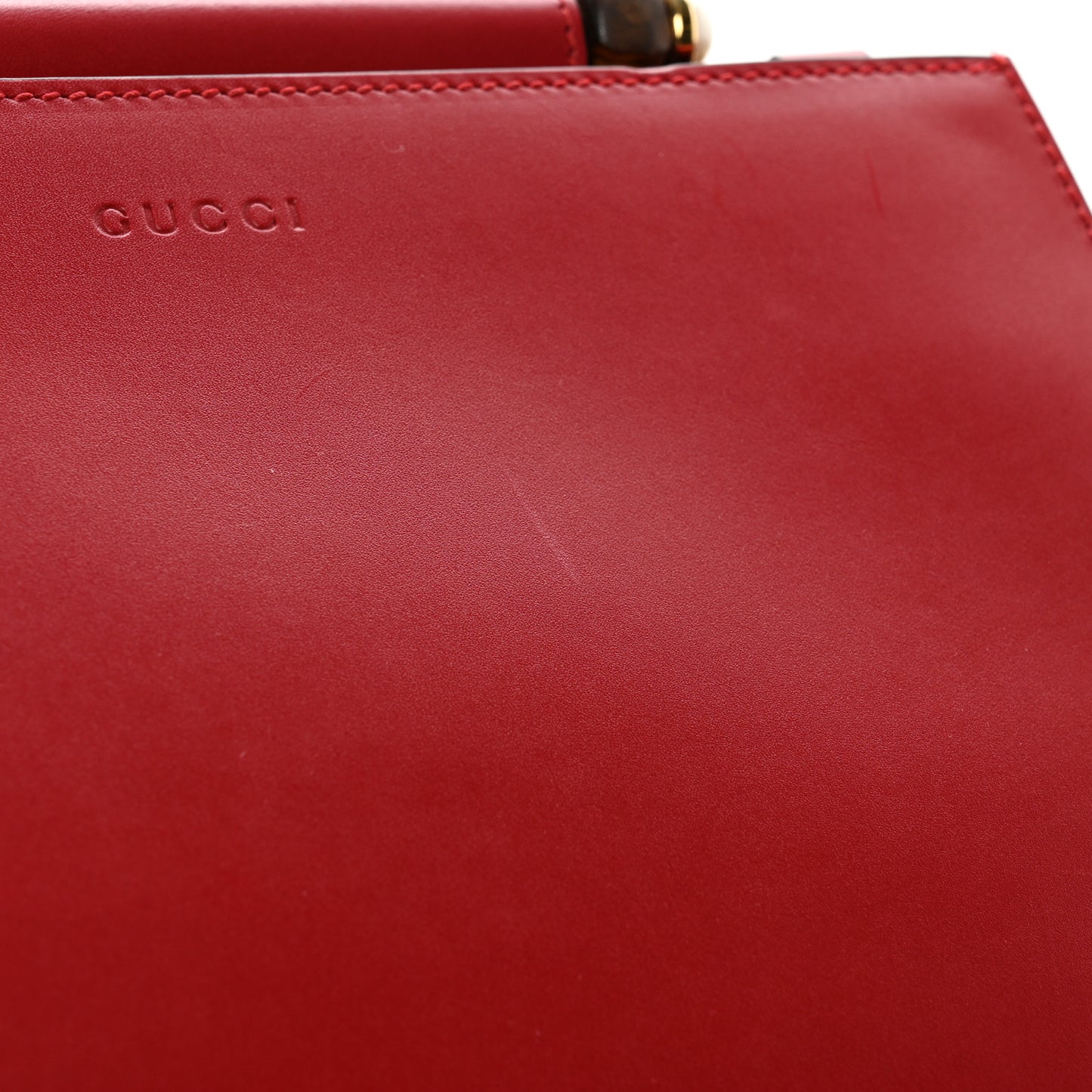 Nappa Bamboo Web Small Nymphaea Top Handle Bag Hibiscus Red