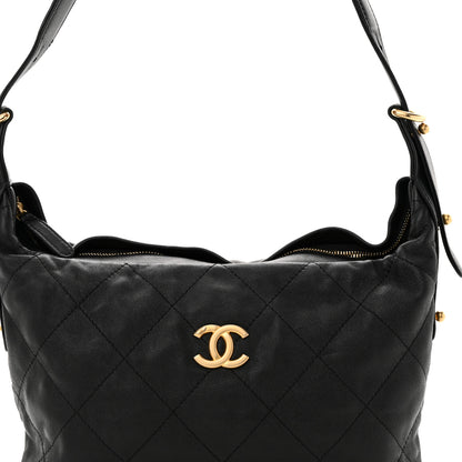 Chanel Calfskin Quilted Daily Hobo Black 8 of 11