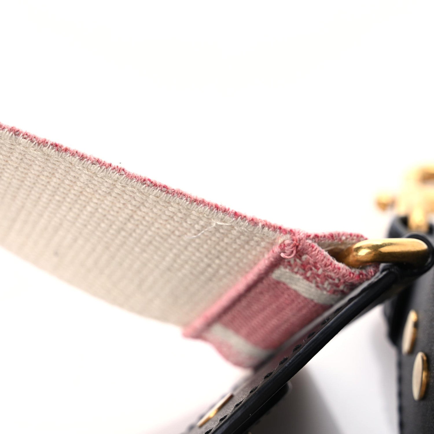 Christian Dior Canvas Embroidered Shoulder Strap Pink 5 of 6