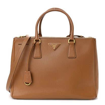 Prada Saffiano Medium Galleria Double Zip Tote Caramel 1 of 15