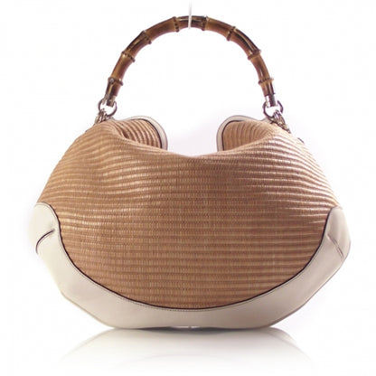 Gucci Straw Bamboo Handle Hobo 1 of 10