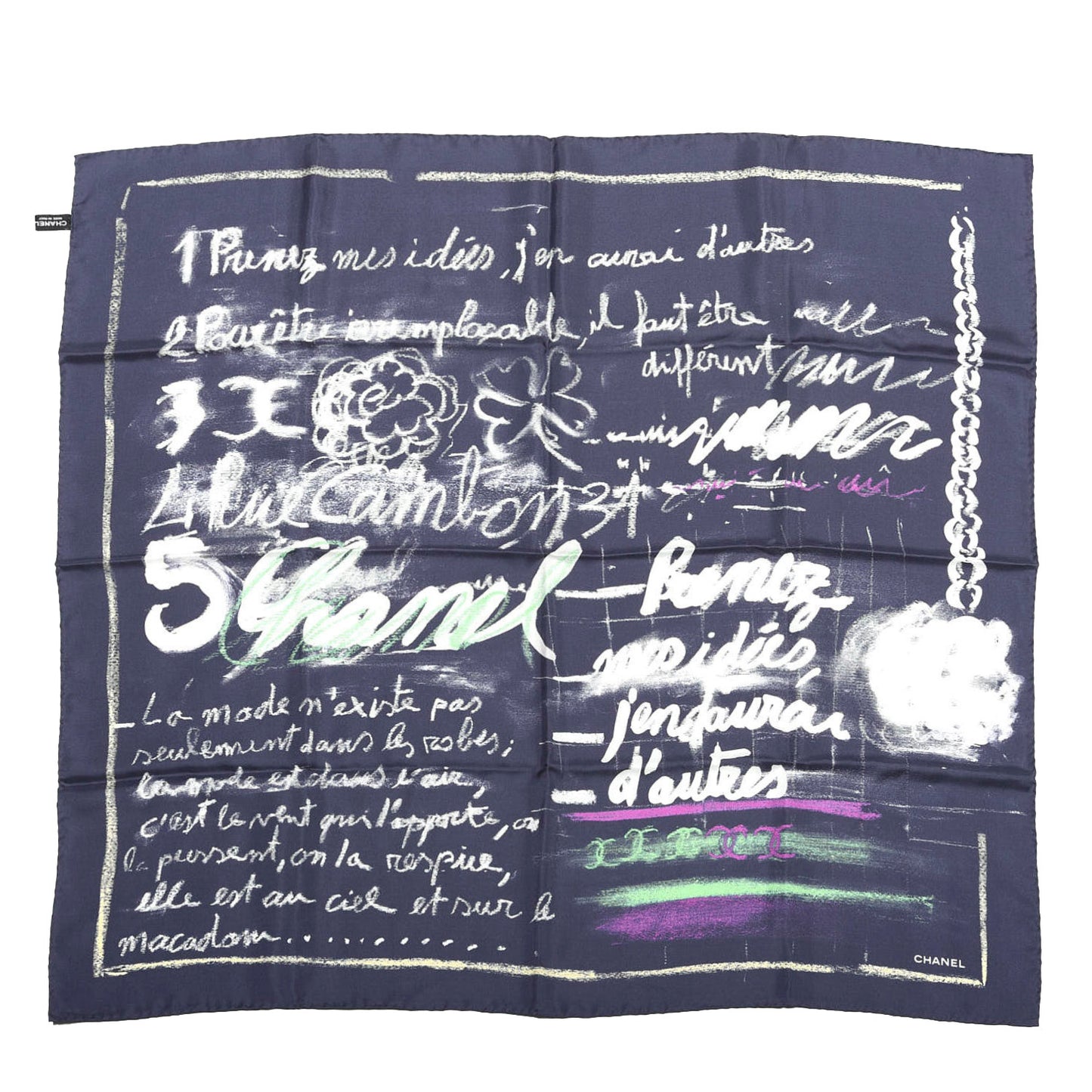 Silk Chalk Print Scarf Multicolor
