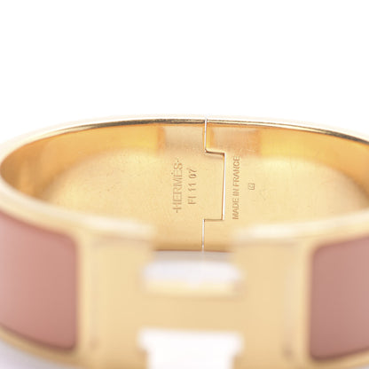 Hermes Enamel Wide Clic Clac H Bracelet PM Rose Poudre 4 of 5
