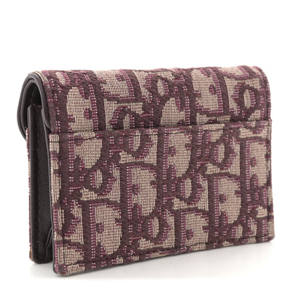 Christian Dior Oblique Saddle Card Holder Bordeaux 3 of 8