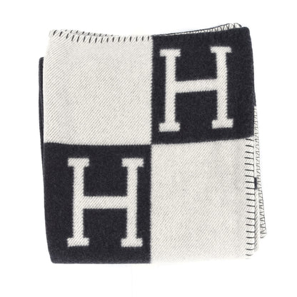 Hermes Wool Cashmere Avalon Blanket Ecru Gris Fonce 1 of 3