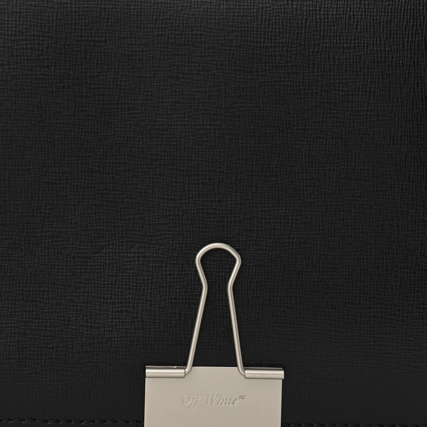 Calfskin Binder Clip Bag Black