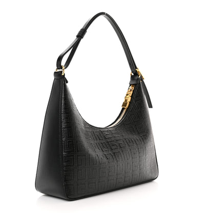 Givenchy Coated Canvas Logo 4G Embossed Small Moon Cut Out Shoulder Bag Black 3 of 11