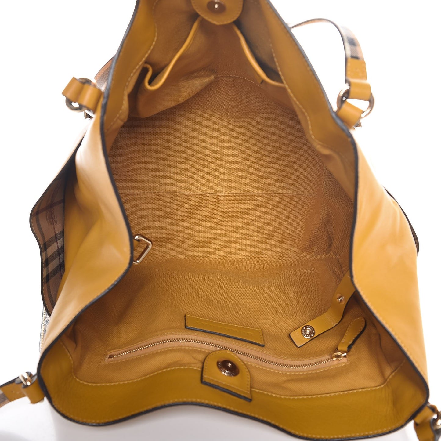 Calfskin Haymarket Check Small Canterbury Tote Yellow