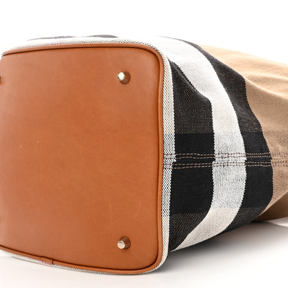 Burberry Canvas Mega Check Medium Ashby Hobo Saddle Brown 8 of 12