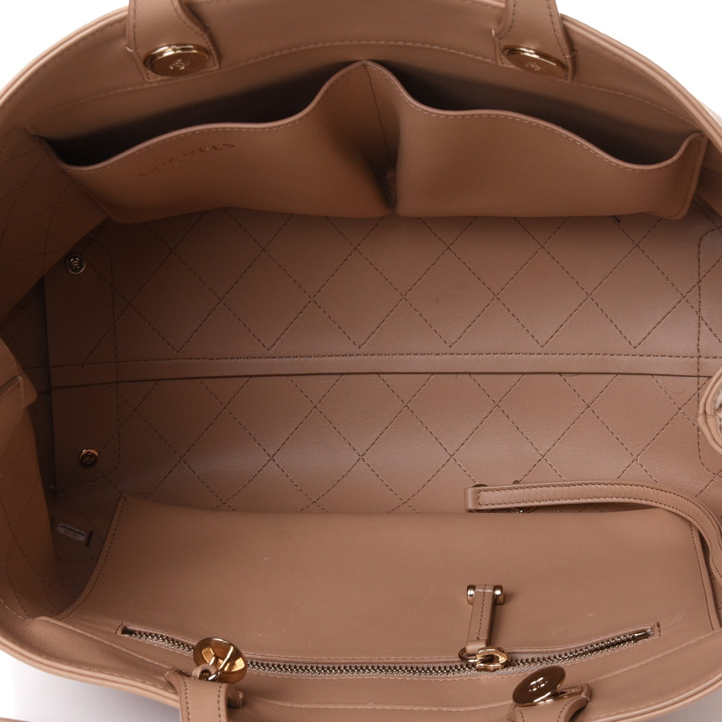 Calfskin Large Serial Shopper Tote Beige