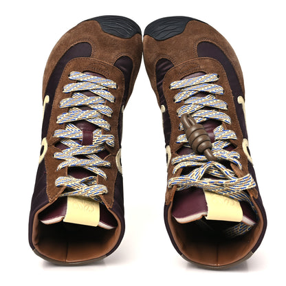 Loewe Nylon Suede Flow Runner 2.0 High Top Sneakers 37 Brown Yellow Blue 2 of 10