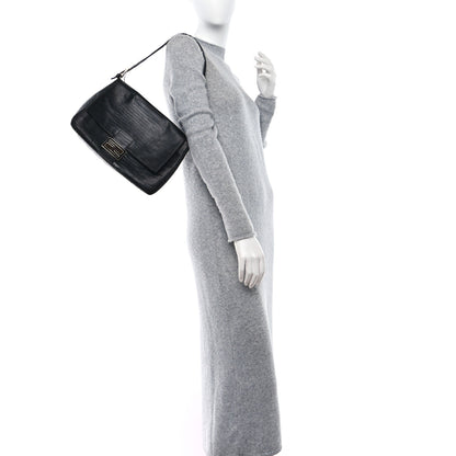 Fendi Lizard Mama Baguette Black 2 of 9