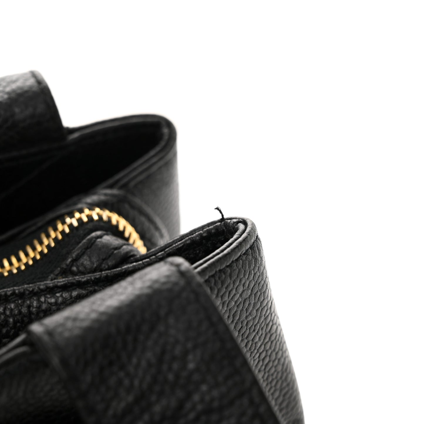 Caviar Embroidered Logo Shoulder Bag Black