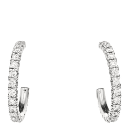 Cartier 18K White Gold Diamond Small Etincelle De Cartier Hoop Earrings 1 of 5