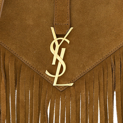Saint Laurent Suede Fringe Small Monogram Satchel Light Ocre 8 of 12