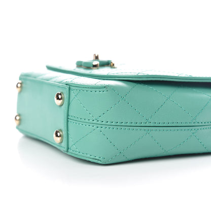 Chanel Calfskin Stitched Small Covered CC Flap Bag Green 6 of 9
