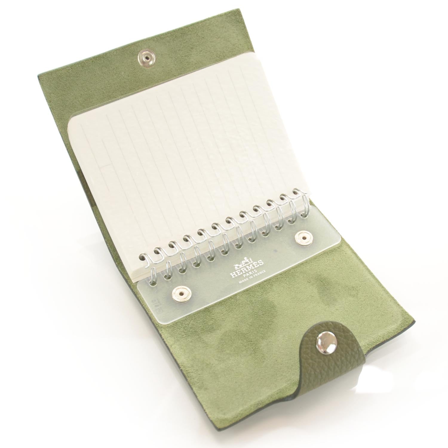 Hermes Taurillon Clemence Cahier Ulysse Mini Notebook Vert Olive 9 of 9