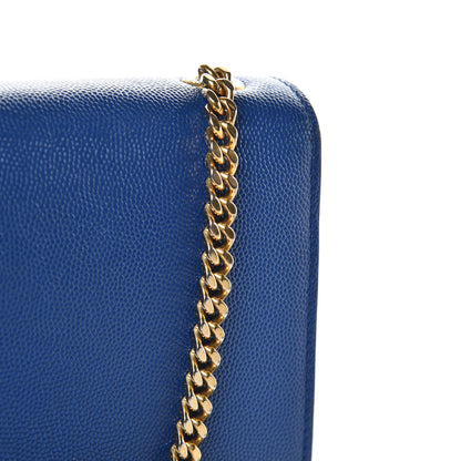 Saint Laurent Grain De Poudre Small Classic Monogram Kate Satchel Royal Blue 12 of 16