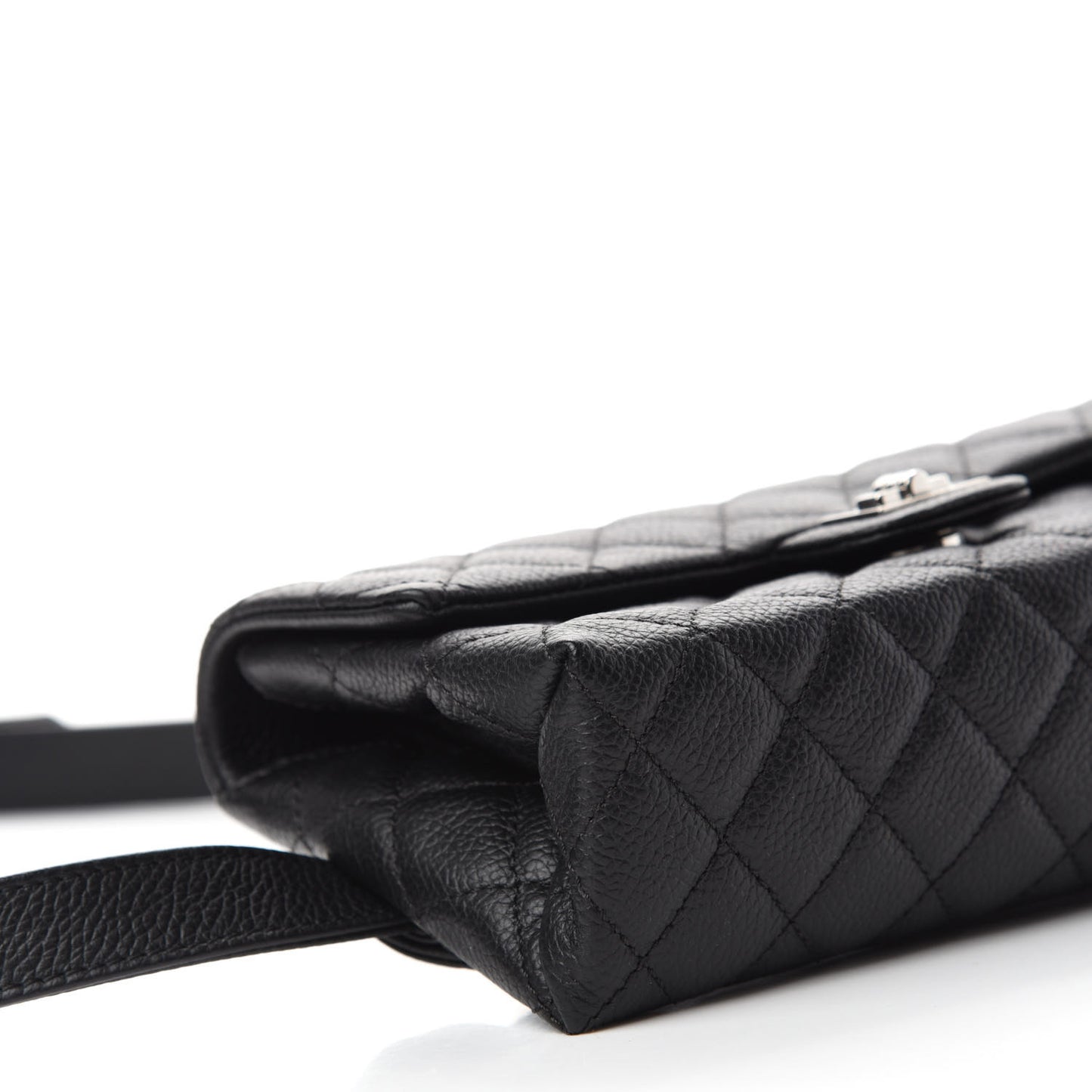 Grained Calfskin Quilted 2.55 Reissue Flap Belt Bag Clutch Black
