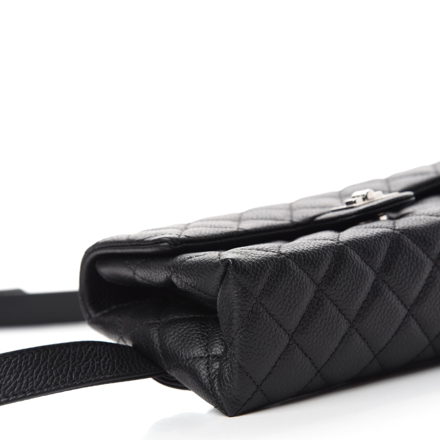 Chanel Grained Calfskin Quilted 2.55 Reissue Flap Belt Bag Clutch Black 6 of 13