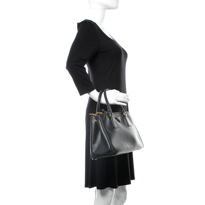 Prada Saffiano Small Galleria Double Zip Tote Black 2 of 10