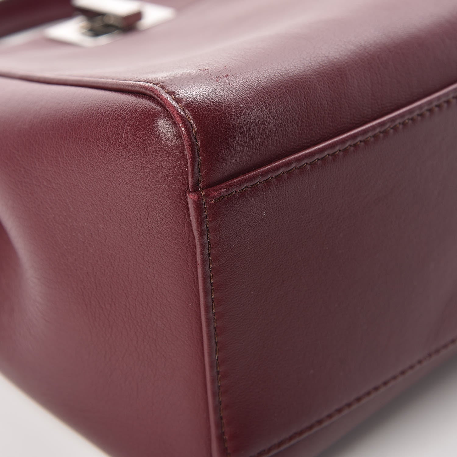 Fendi Nappa Mini Peekaboo Iconic Satchel Bordeaux 16 of 17