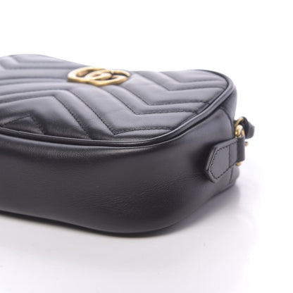 Gucci Calfskin Matelasse Mini GG Marmont Chain Shoulder Bag Black 9 of 10