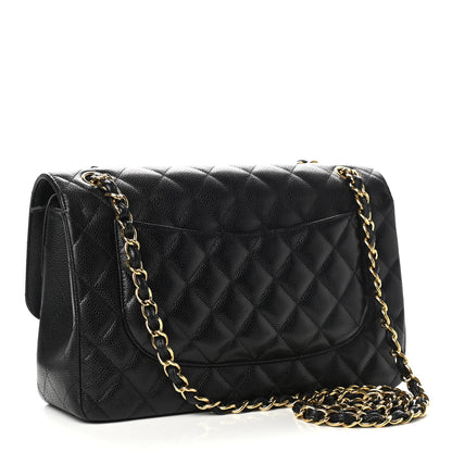 Chanel Caviar Quilted Jumbo Double Flap Black 3 of 11
