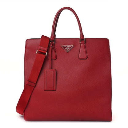Prada Saffiano Medium Portfolio Tote Fuoco 1 of 8