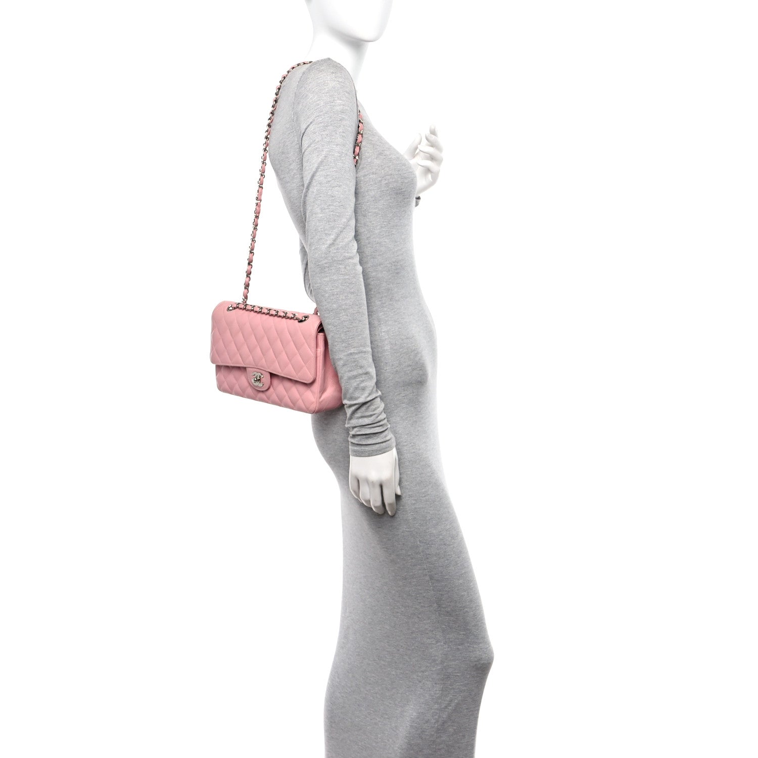 Chanel Caviar Quilted Medium Double Flap Light Pink 2 of 12