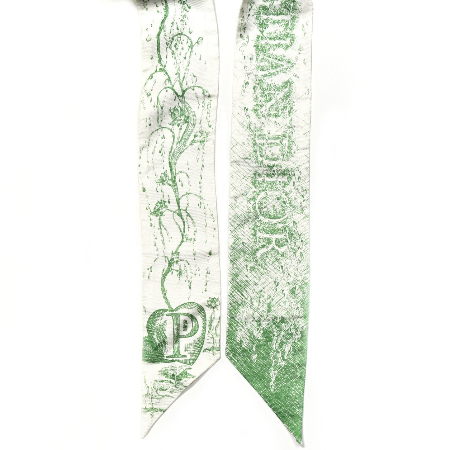 Silk ABCDior "P" Mitzah Scarf Vert