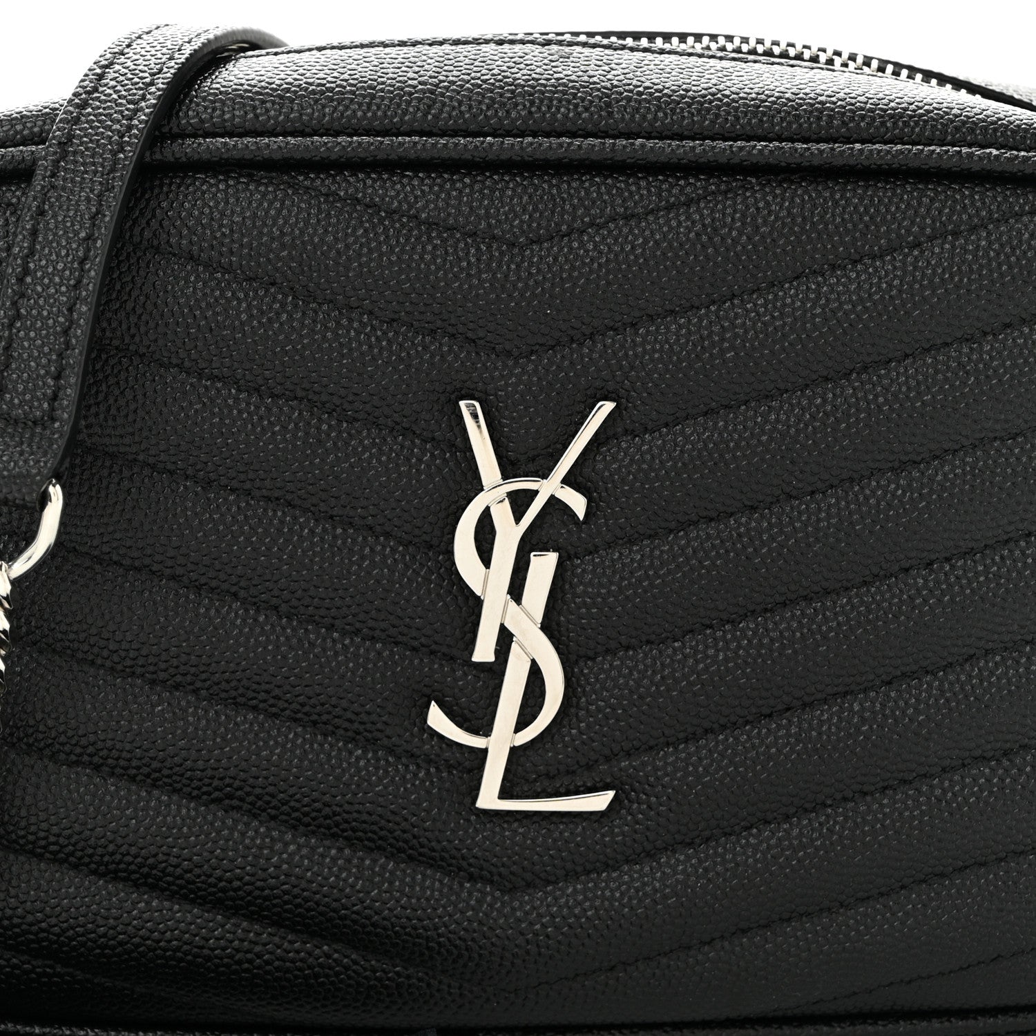 Saint Laurent Grain De Poudre Matelasse Monogram Mini Lou Camera Bag Black 8 of 10