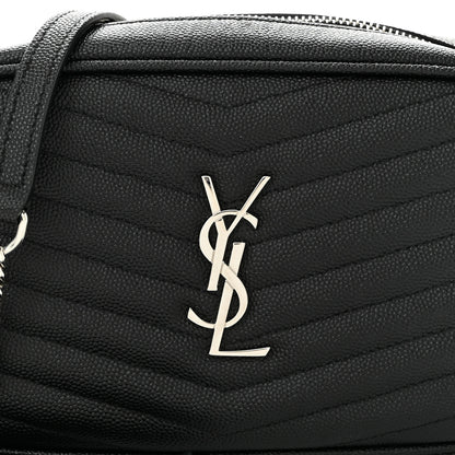 Saint Laurent Grain De Poudre Matelasse Monogram Mini Lou Camera Bag Black 8 of 10
