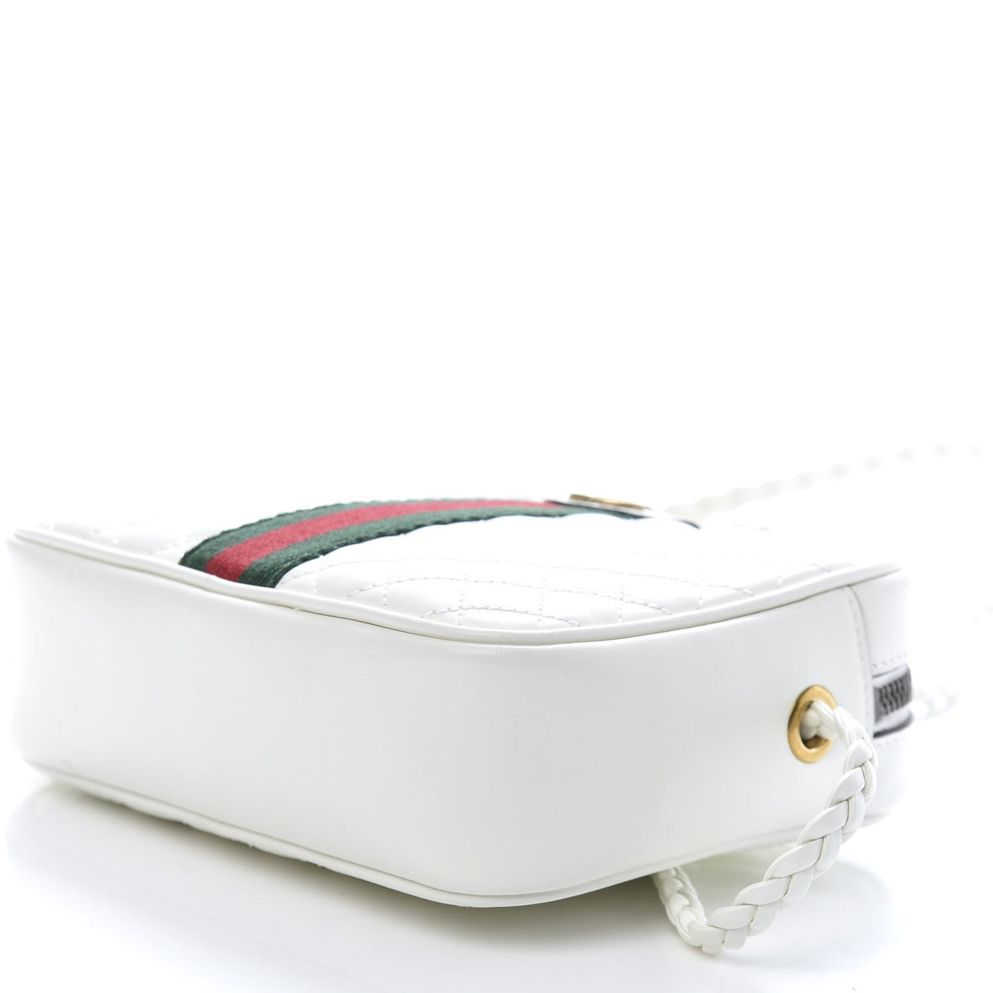 Calfskin Web Trapuntata Mini Shoulder Bag Off White