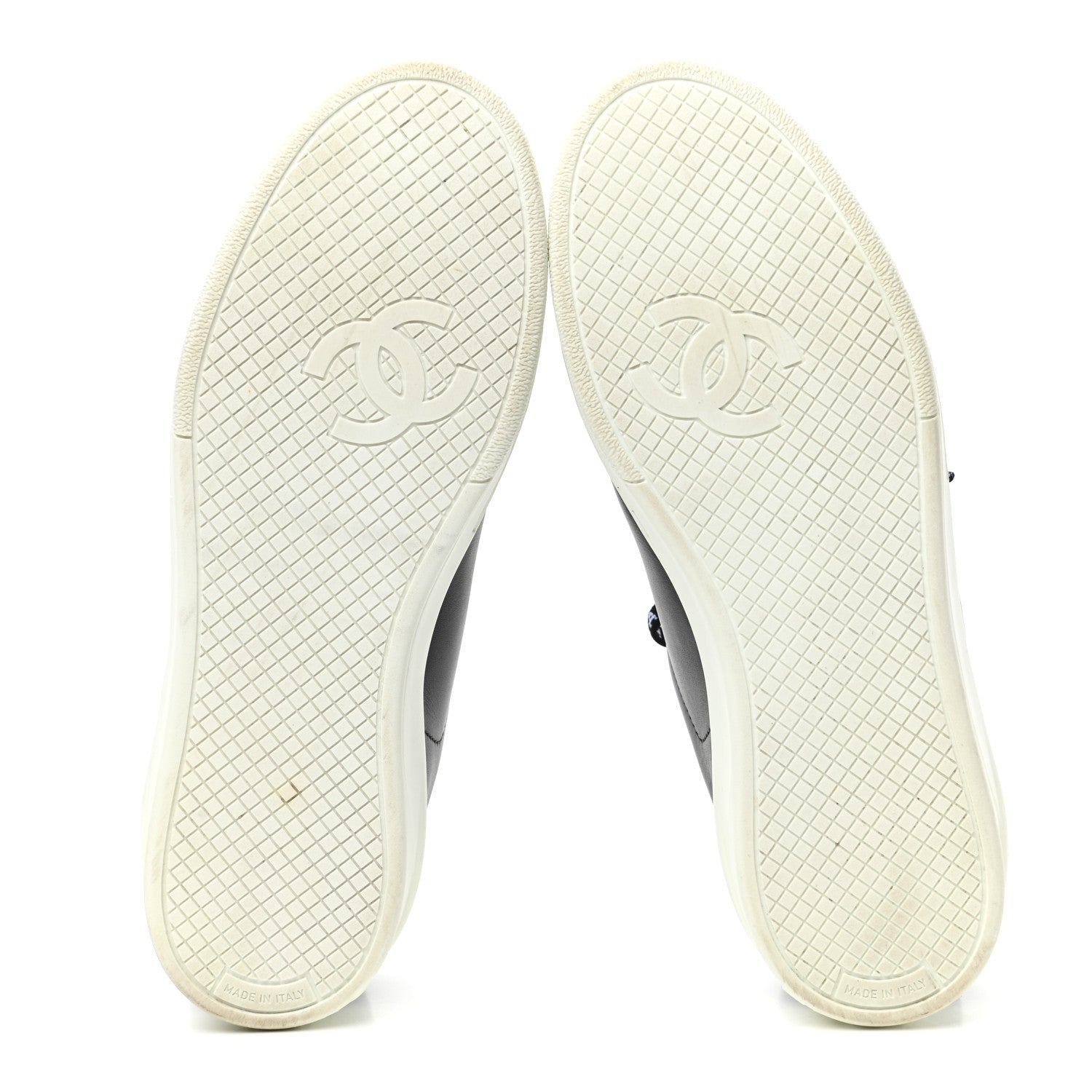 Chanel Calfskin CC Womens Sneakers 37 Black 5 of 9