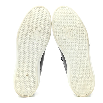 Chanel Calfskin CC Womens Sneakers 37 Black 5 of 9