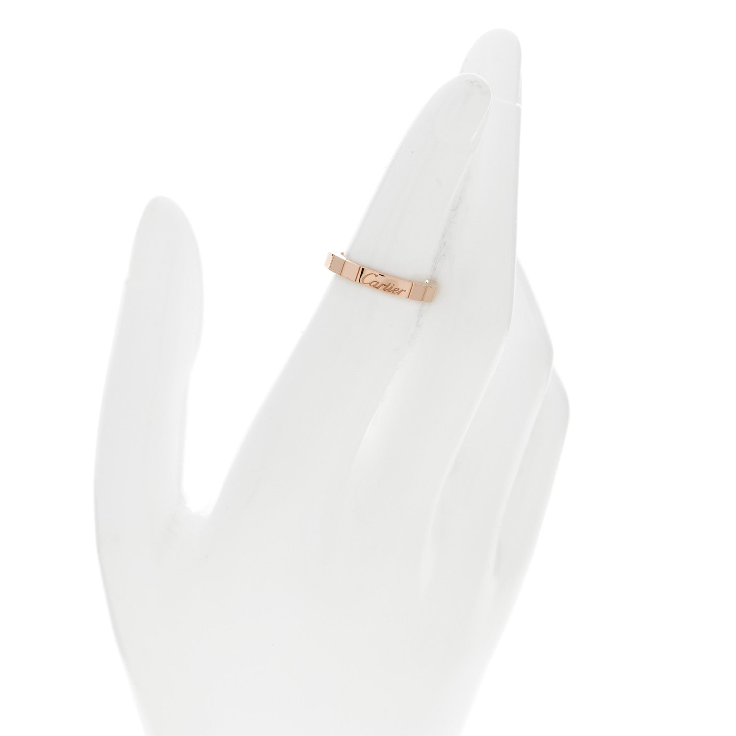 Cartier 18K Pink Gold 3mm Lanieres Ring 48 4.5 2 of 6