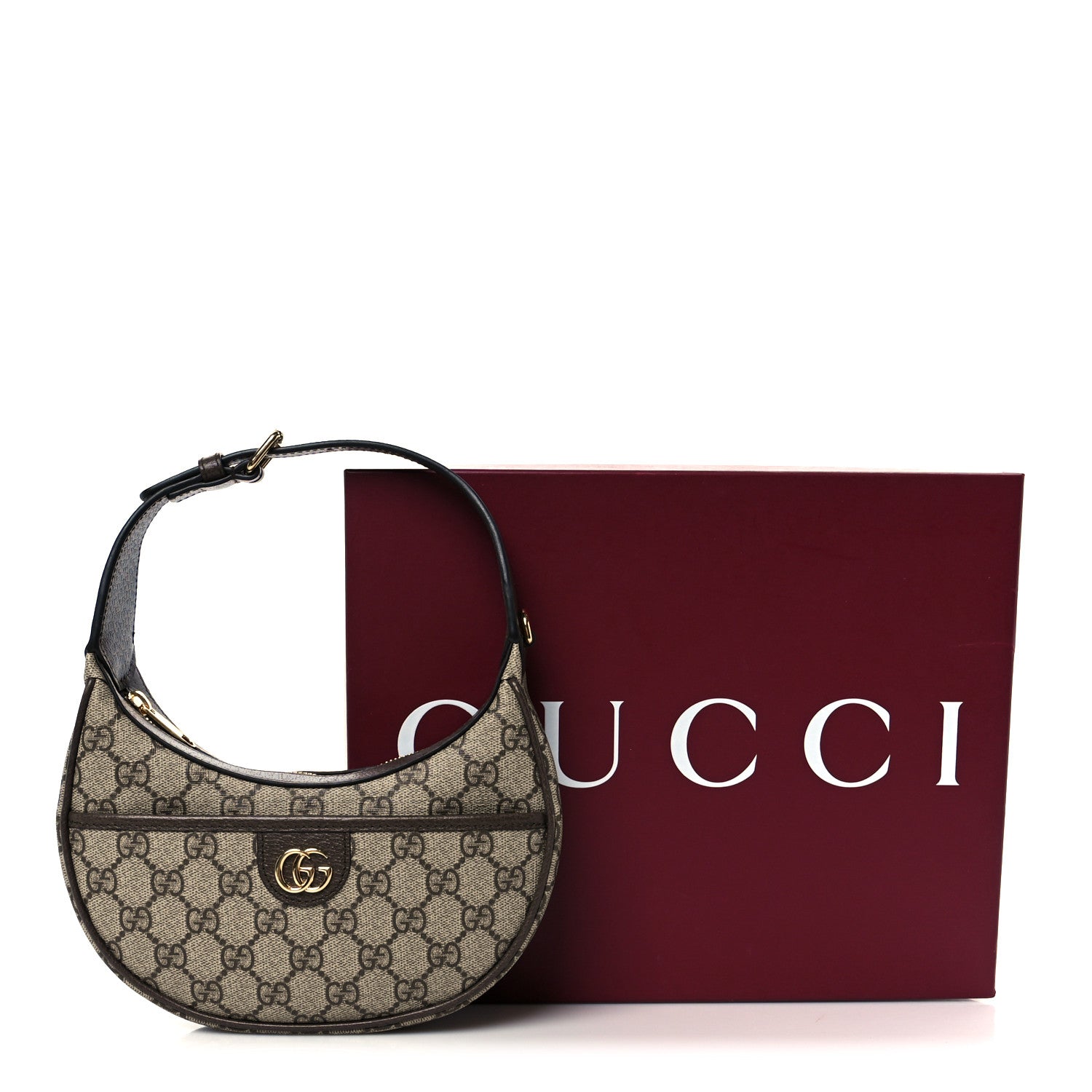 Gucci GG Supreme Monogram Textured Dollar Calfskin Small Ophidia Shoulder Bag Beige Ebony New Acero 11 of 11