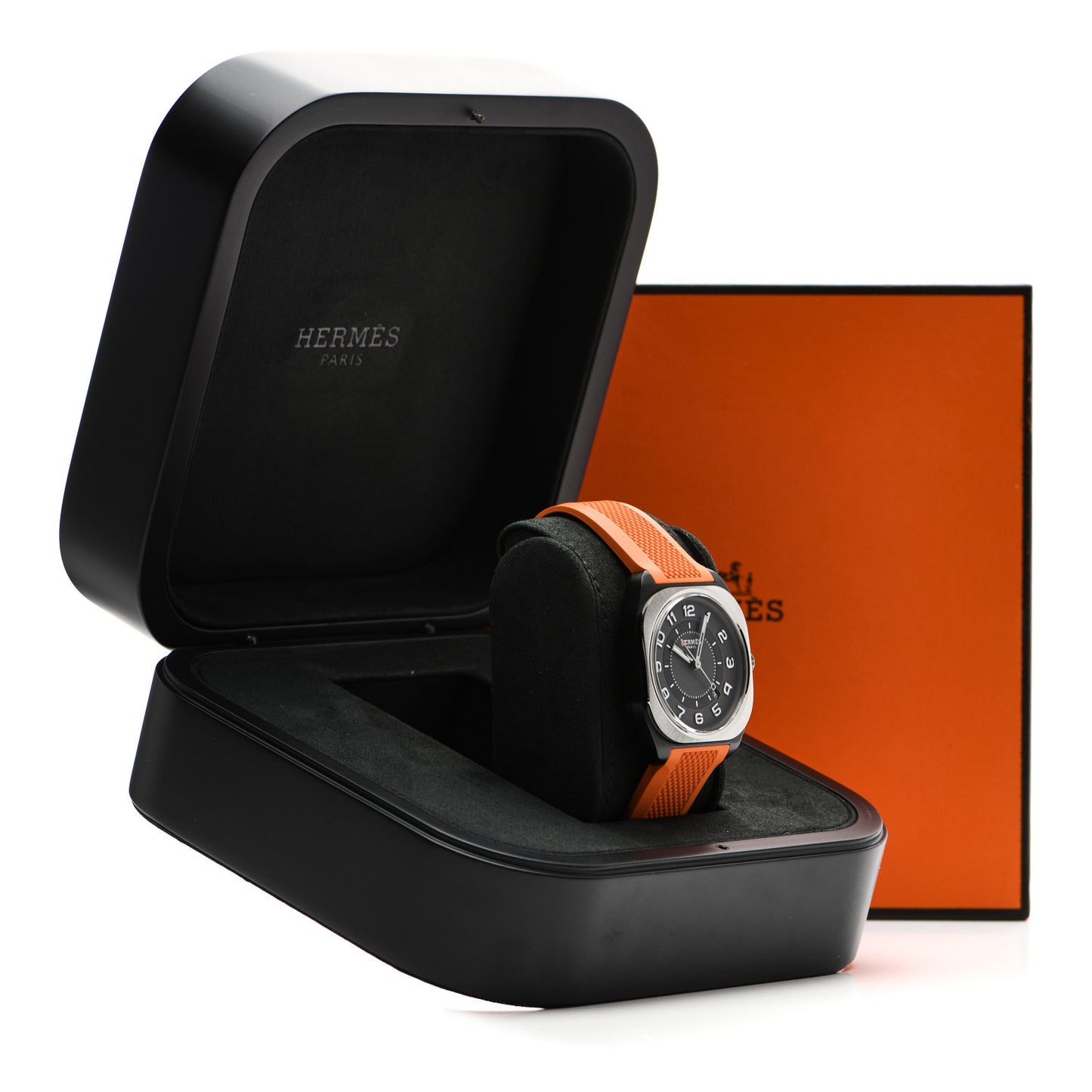 DLC Coated Titanium Rubber 39mm H08 Automatic Watch Orange