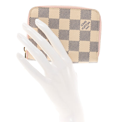 Louis Vuitton Damier Azur Zippy Coin Purse Rose Ballerine 2 of 7