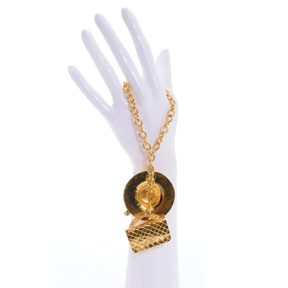 Chanel 2.55 Quilted Flap and CC Hat Charm Bracelet Gold 2 of 6