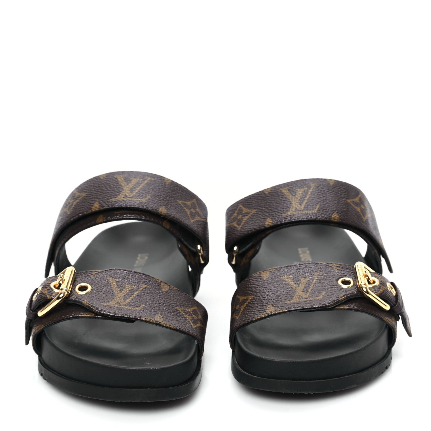 Louis Vuitton Monogram Bom Dia Mule Sandals 36 Black 2 of 9