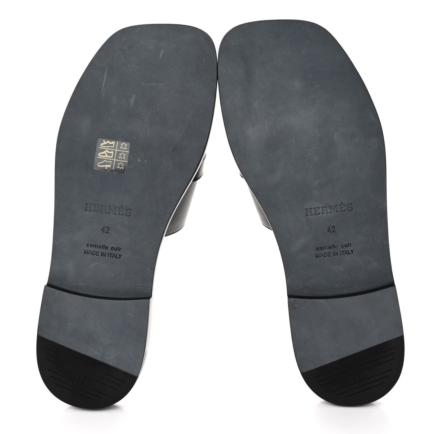 Hermes Calfskin Mens Gabriel Sandals 42 So Black 5 of 10