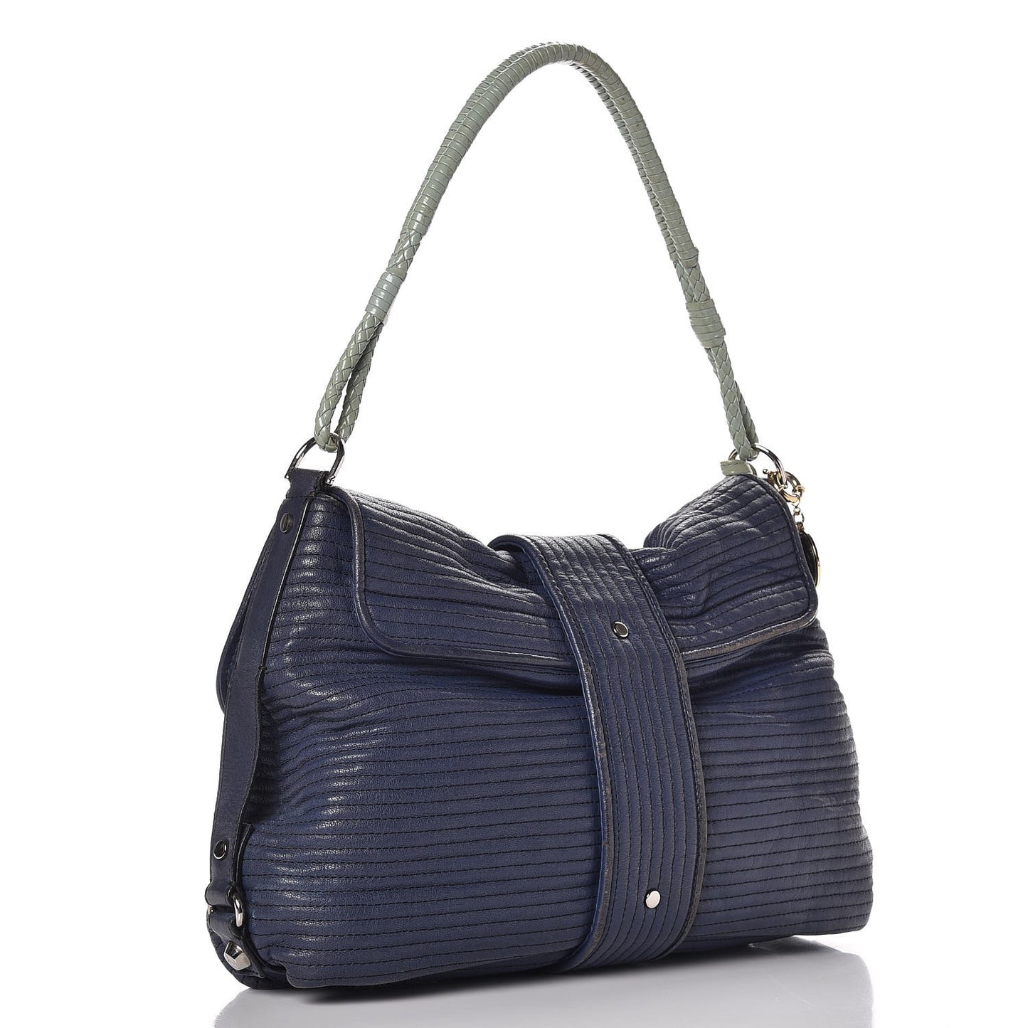 Lambskin Quilted Happy Flap Blue